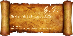 Grünblat István névjegykártya